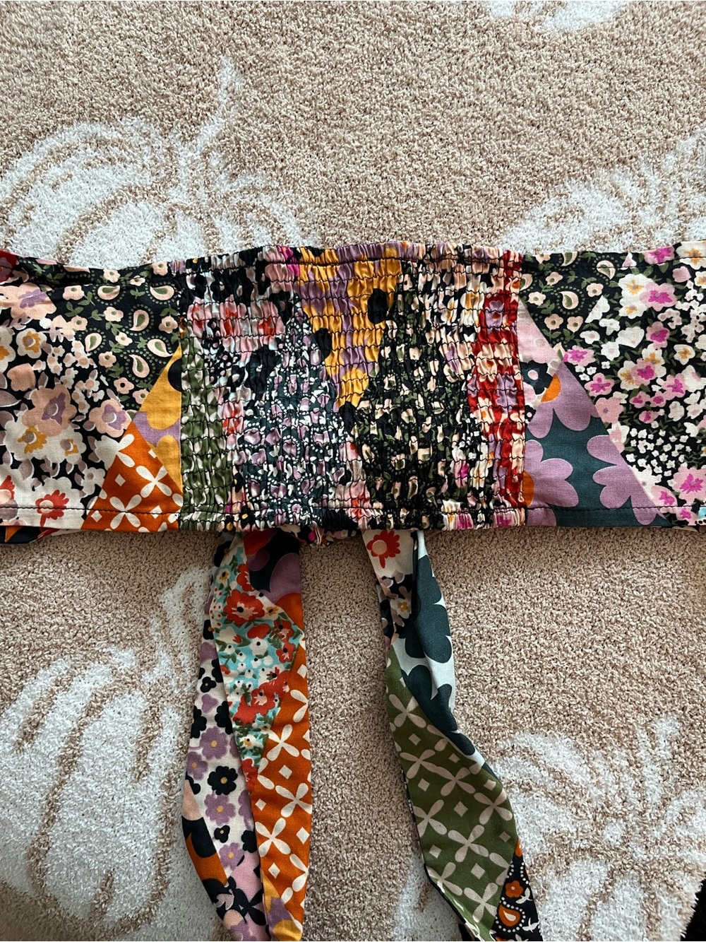 NWOT NastyGal • Multicolor Patchwork Floral Top + Pant Set - Picture 6 of 7